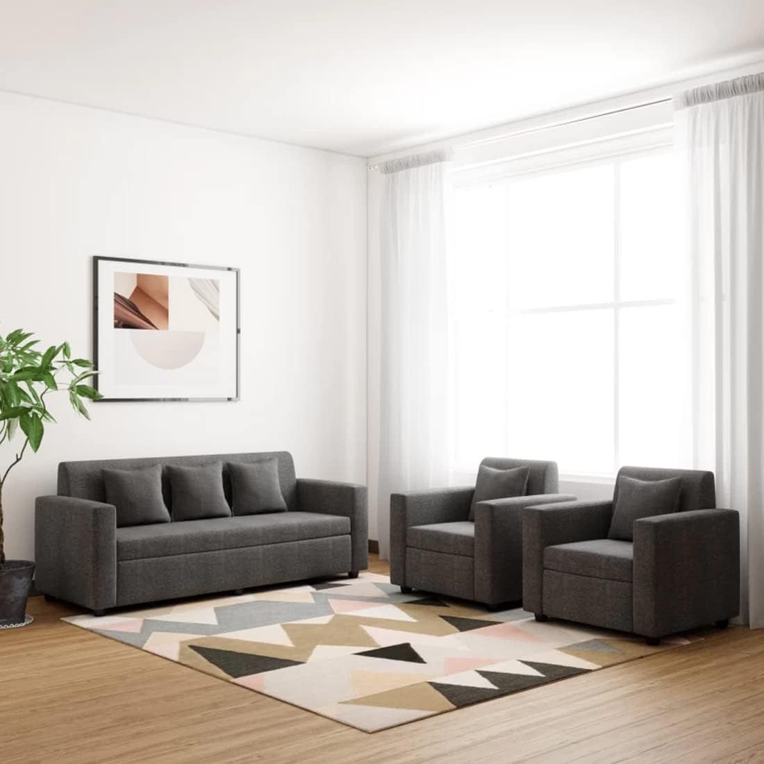 Sunuzu Lexot 5-seater fabric sofa set (3+1+1)